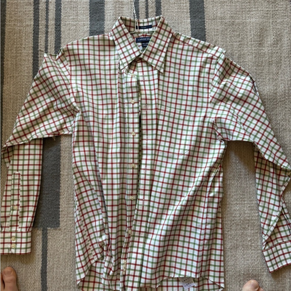 Lands end Men's Multicolor Checkered Shirt